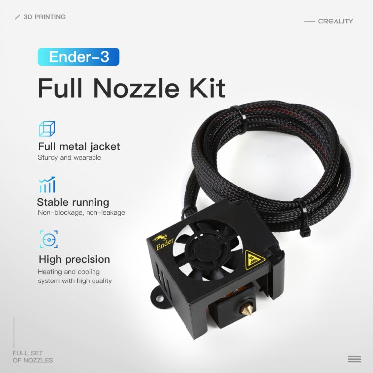 Creality 24V 40W Extruder Full Nozzle Hot End Kit with Nozzle Extruder+Cooling Fan+Shell for Ender-3 3D Printer - Parts by PMC Jewellery | Online Shopping South Africa | PMC Jewellery | Buy Now Pay Later Mobicred