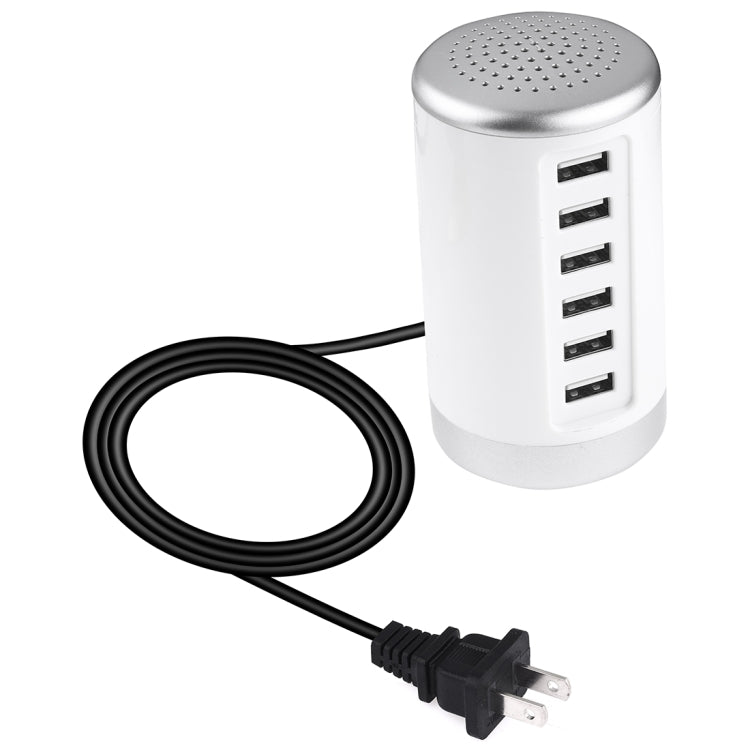 30W 6-USB Ports Charger Station Power Adapter AC100-240V, US Plug(White) - Multifunction Charger by PMC Jewellery | Online Shopping South Africa | PMC Jewellery | Buy Now Pay Later Mobicred