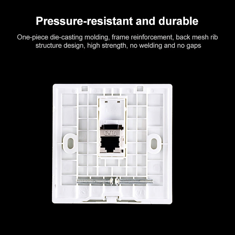 CAT.6 Shielded Pass-through Network Module, Dual Ports Panel + Shielded Pass-through + Telephone Socket (Grey) - Lan Cable and Tools by PMC TechLife | Online Shopping South Africa | PMC TechLife