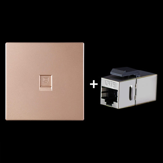 CAT.6 Shielded Pass-through Network Module, Single Port Panel + Shielded Pass-through (Gold) - Lan Cable and Tools by PMC Jewellery | Online Shopping South Africa | PMC Jewellery | Buy Now Pay Later Mobicred