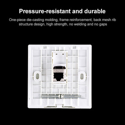 CAT.6 Shielded Pass-through Network Module, Dual Ports Panel + Shielded Pass-through (Grey) - Lan Cable and Tools by PMC Jewellery | Online Shopping South Africa | PMC Jewellery | Buy Now Pay Later Mobicred