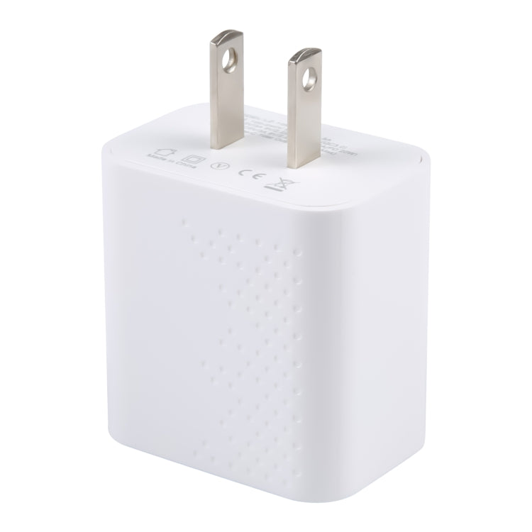 LZ-105A+C PD 20W USB-C/Type-C+QC 3.0 USB Ports Dot Pattern Travel Charger, US Plug(White) - USB Charger by PMC Jewellery | Online Shopping South Africa | PMC Jewellery | Buy Now Pay Later Mobicred