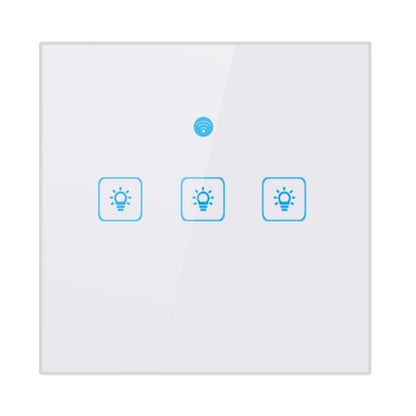 WS-UK-03 EWeLink APP & Touch Control 2A 3 Gangs Tempered Glass Panel Smart Wall Switch, AC 90V-250V, UK Plug - Smart Socket by PMC Jewellery | Online Shopping South Africa | PMC Jewellery | Buy Now Pay Later Mobicred