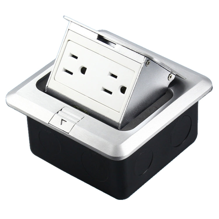 Hidden Pop-up Aluminum Alloy Computer Floor Socket with Cover Bottom Box, US Plug - Extension Socket by PMC Jewellery | Online Shopping South Africa | PMC Jewellery | Buy Now Pay Later Mobicred