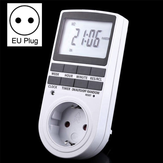 AC 230V Smart Home Plug-in LCD Display Clock Summer Time Function 12/24 Hours Changeable Timer Switch Socket, EU Plug - Energy Saving Timer Socket by PMC Jewellery | Online Shopping South Africa | PMC Jewellery | Buy Now Pay Later Mobicred