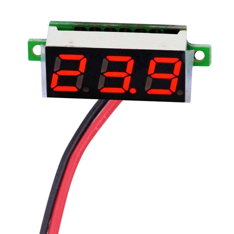 10 PCS 0.36 inch 2 Wires Digital Voltage Meter, Color Light Display, Measure Voltage: DC 2.5-30V (Red) - Current & Voltage Tester by PMC Jewellery | Online Shopping South Africa | PMC Jewellery | Buy Now Pay Later Mobicred