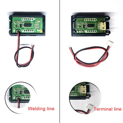 10 PCS 0.56 inch 2 Welding Wires Digital Voltage Meter with Shell, Color Light Display, Measure Voltage: DC 4.5-30V (Red) - Current & Voltage Tester by PMC Jewellery | Online Shopping South Africa | PMC Jewellery | Buy Now Pay Later Mobicred