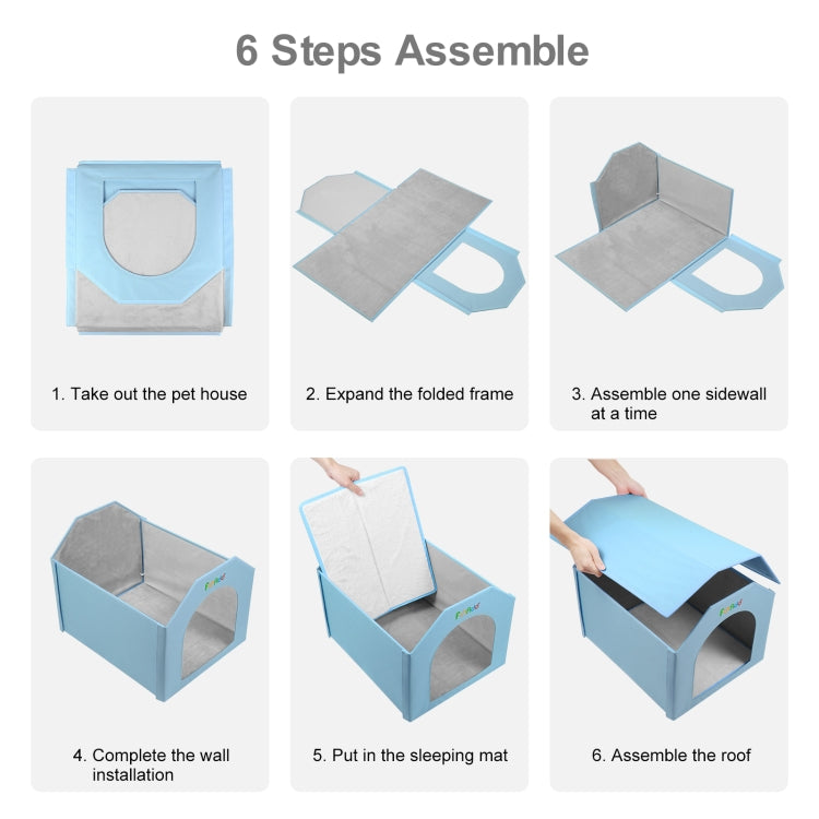 FUNADD Extra Large Folding Weatherproof Pet Houses with Removable Mat (Blue) - Pet Houses & Accessories by FunAdd | Online Shopping South Africa | PMC TechLife | Buy Now Pay Later Mobicred