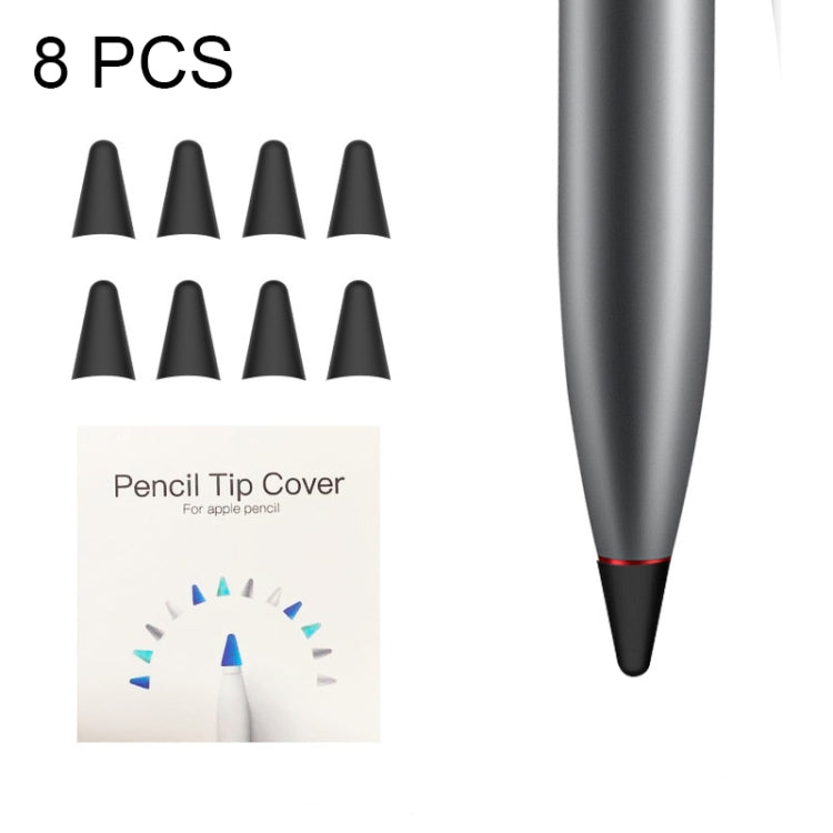 8 PCS Non-slip Mute Wear-resistant Nib Cover for M-pencil Lite (Black) - Pencil Accessories by PMC Jewellery | Online Shopping South Africa | PMC Jewellery | Buy Now Pay Later Mobicred