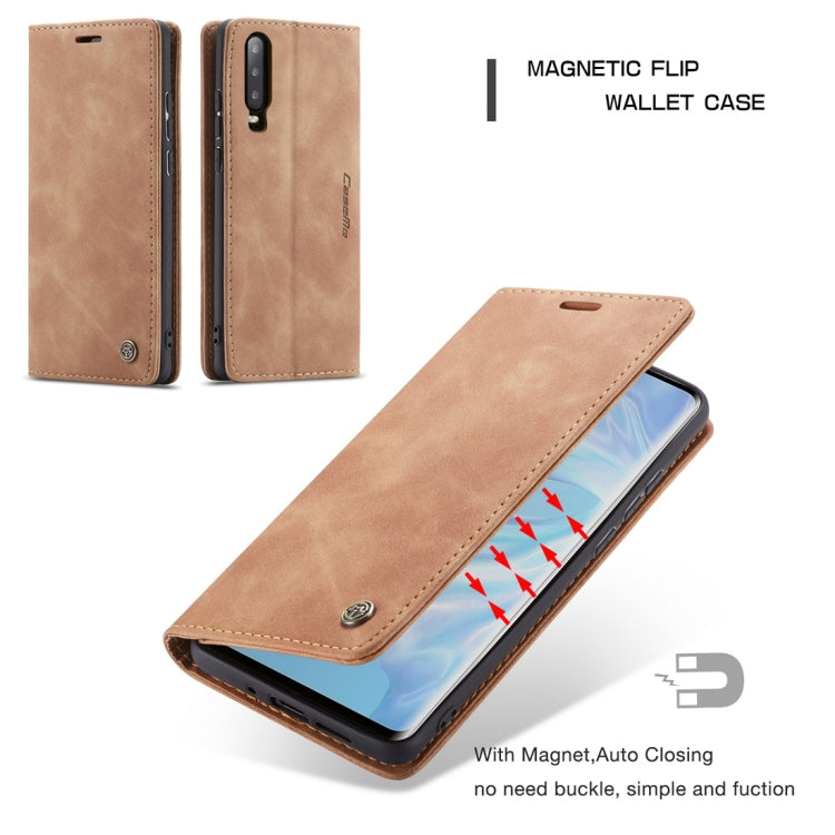 CaseMe-013 Multifunctional Retro Frosted Horizontal Flip Leather Case for Huawei P30, with Card Slot & Holder & Wallet (Brown) - Huawei Cases by CaseMe | Online Shopping South Africa | PMC Jewellery | Buy Now Pay Later Mobicred