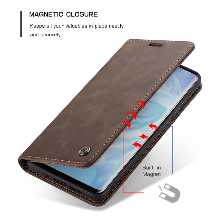 CaseMe-013 Multifunctional Retro Frosted Horizontal Flip Leather Case for Huawei P30 Pro, with Card Slot & Holder & Wallet (Coffee) - Huawei Cases by CaseMe | Online Shopping South Africa | PMC Jewellery | Buy Now Pay Later Mobicred