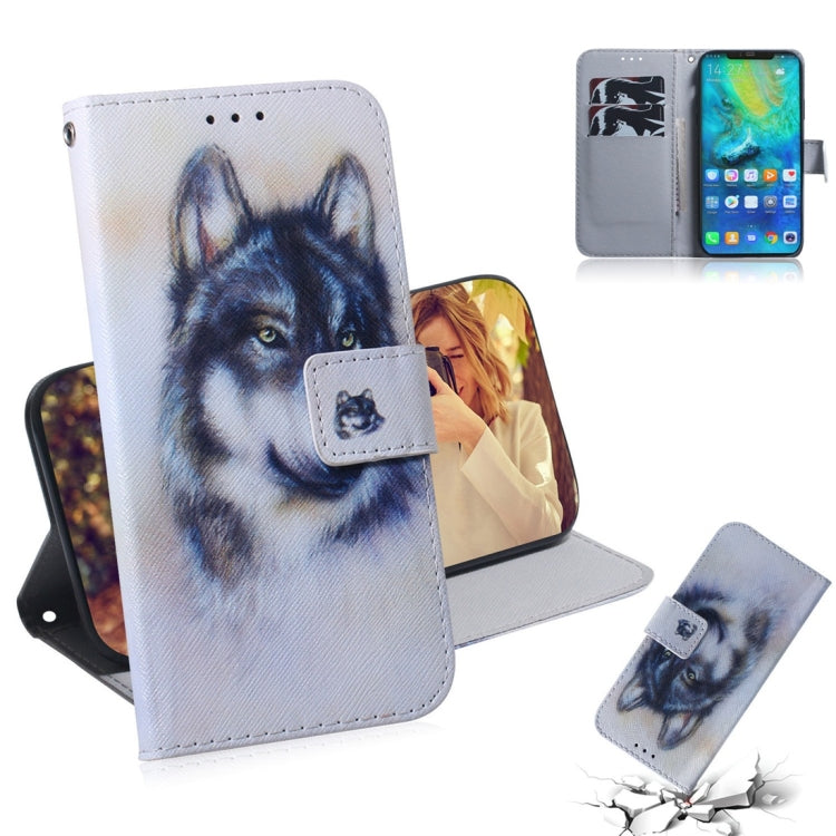 White Wolf Pattern Coloured Drawing Horizontal Flip Leather Case for Huawei Mate 20 Pro, with Holder & Card Slots & Wallet - Huawei Cases by PMC Jewellery | Online Shopping South Africa | PMC Jewellery