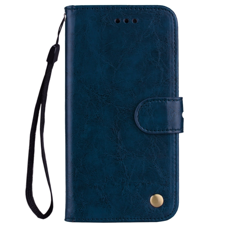 Business Style Oil Wax Texture Horizontal Flip Leather Case for Huawei P Smart / Enjoy 7S, with Holder & Card Slots & Wallet(Blue) - Huawei Cases by PMC Jewellery | Online Shopping South Africa | PMC Jewellery | Buy Now Pay Later Mobicred