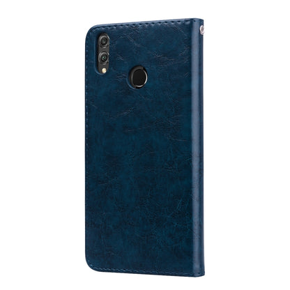 Business Style Oil Wax Texture Horizontal Flip Leather Case for Huawei Honor 8X, with Holder & Card Slots & Wallet(Blue) - Honor Cases by PMC Jewellery | Online Shopping South Africa | PMC Jewellery | Buy Now Pay Later Mobicred