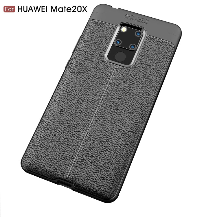 Litchi Texture TPU Shockproof Case for Huawei Mate 20 X (Black) - Huawei Cases by PMC Jewellery | Online Shopping South Africa | PMC Jewellery