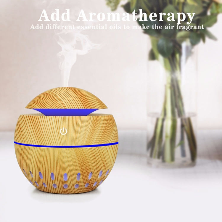 Wood Grain USB Hollowed-out Humidifier Seven Color Aromatherapy Lamp Automatic Alcohol Sprayer with Remote Control(White-3) - free shipping - PMC TechLife - Order now!