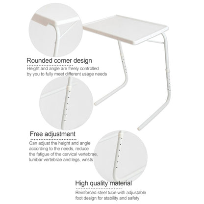 Plastic Pad Steel Tube Bracket Liftable Foldable Portable Multi-purpose Laptop Table, Adjustable Height: 52-72cm, Adjustable Angle: 30 Degrees / 60 Degrees / 90 Degrees(White) - Laptop Stand by PMC Jewellery | Online Shopping South Africa | PMC Jewellery | Buy Now Pay Later Mobicred