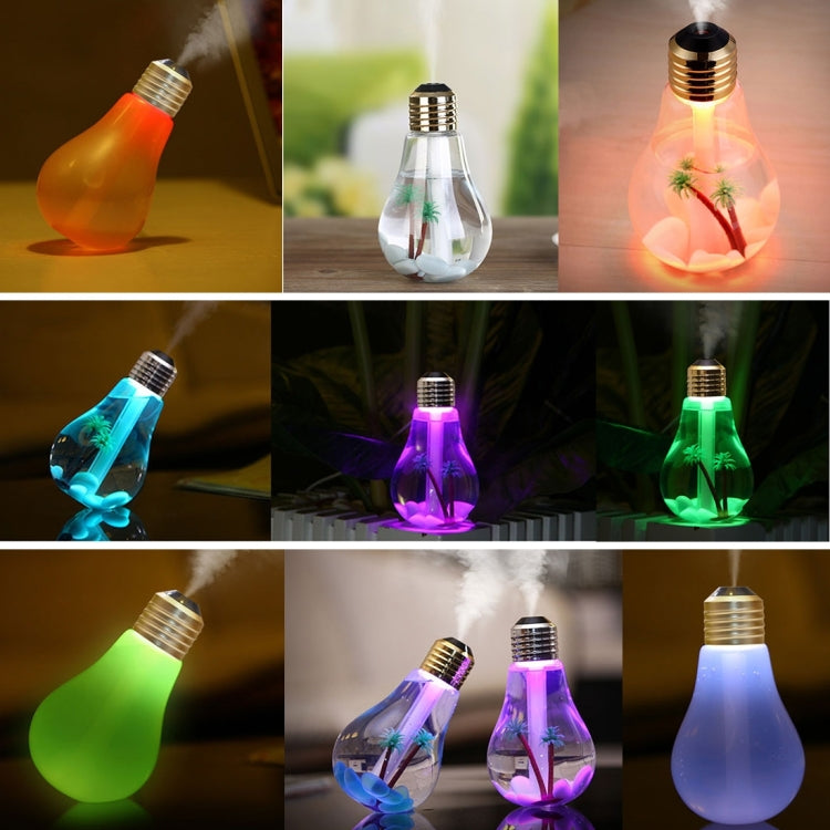 400ML Colorful Light Portable Bulb Shape Aromatherapy Air Purifier Humidifier for Home / Office / Car(Silver) - Air Purifiers & Accessories by PMC Jewellery | Online Shopping South Africa | PMC Jewellery | Buy Now Pay Later Mobicred