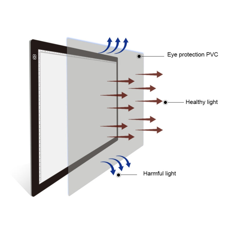 A2 Size 23W 12V  LED Three Level of Brightness Dimmable Acrylic Copy Boards for Anime Sketch Drawing Sketchpad, with Power Adapter -  by PMC Jewellery | Online Shopping South Africa | PMC Jewellery | Buy Now Pay Later Mobicred