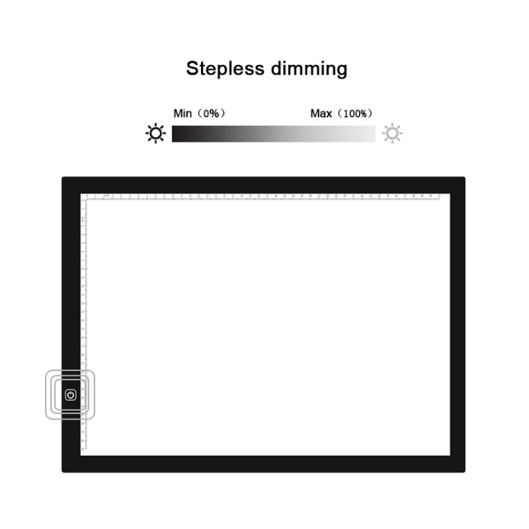 A3 Size 8W 5V LED Ultra-thin Stepless Dimming Acrylic Copy Boards for Anime Sketch Drawing Sketchpad, with USB Cable & Plug -  by PMC Jewellery | Online Shopping South Africa | PMC Jewellery | Buy Now Pay Later Mobicred