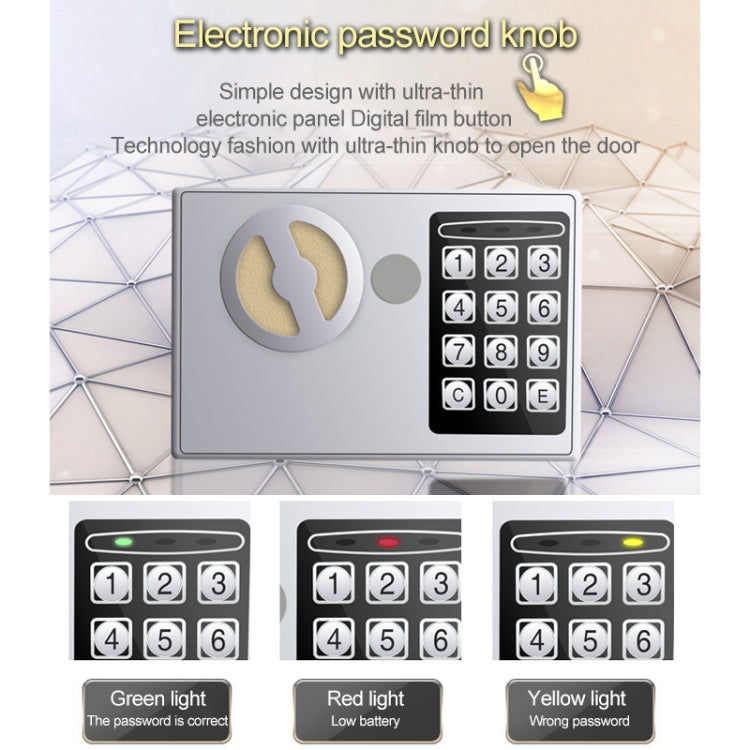 17E Home Mini Electronic Security Lock Box Wall Cabinet Safety Box without Coin-operated Function(Obsidian Black) - Safety Box by PMc TechLife | Online Shopping South Africa | PMc TechLife | Buy Now Pay Later Mobicred