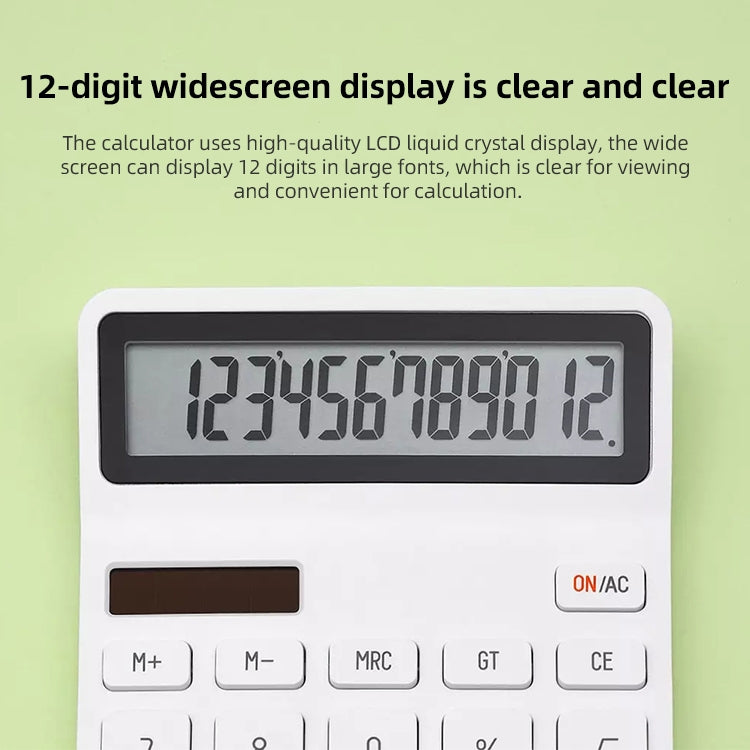 Original Xiaomi Youpin LEMO Rice Calculator 12-bit LED Display ABS Material 6 Degree Angle(White) - Calculator by Xiaomi | Online Shopping South Africa | PMC Jewellery | Buy Now Pay Later Mobicred