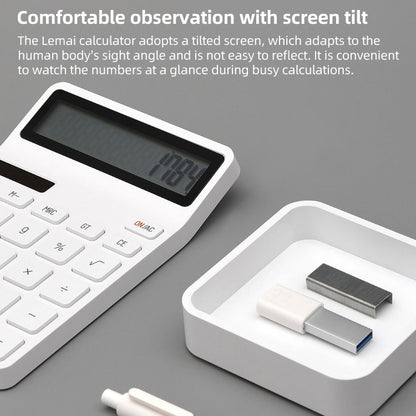 Original Xiaomi Youpin LEMO Rice Calculator 12-bit LED Display ABS Material 6 Degree Angle(White) - Calculator by Xiaomi | Online Shopping South Africa | PMC Jewellery | Buy Now Pay Later Mobicred