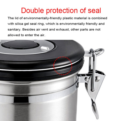 1200ml Stainless Steel Sealed Food Coffee Grounds Bean Storage Container with Built-in CO2 Gas Vent Valve & Calendar (Red) - Coffee Tools by PMC Jewellery | Online Shopping South Africa | PMC Jewellery | Buy Now Pay Later Mobicred