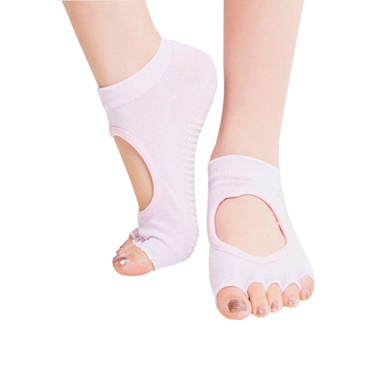 One Pair Open Toe Open Instep Anti-slip Sports Female Yoga Socks, Size: 34 - 39 (EUR)(Light Pink) - Yoga Socks & Shoes by PMC Jewellery | Online Shopping South Africa | PMC Jewellery | Buy Now Pay Later Mobicred