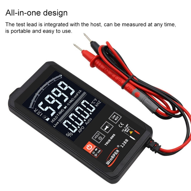 HY128B Reverse Display Screen Ultra-thin Touch Smart Digital Multimeter Fully Automatic High Precision True Effective Value Multimeter - Digital Multimeter by PMC Jewellery | Online Shopping South Africa | PMC Jewellery | Buy Now Pay Later Mobicred