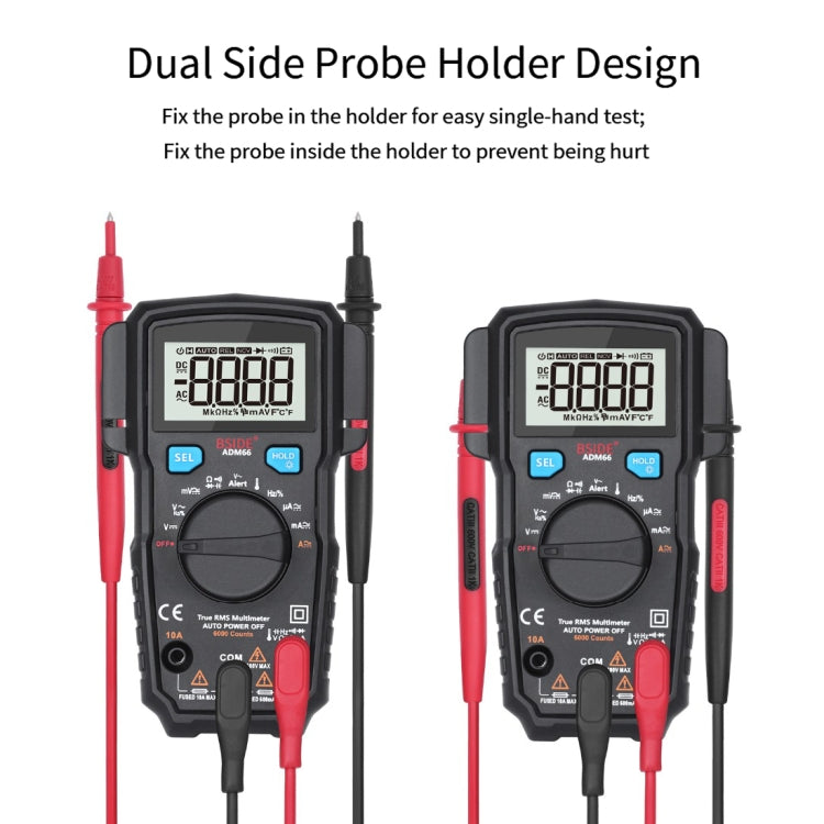 BSIDE ADM66 Handheld Household 6000 Count AC / DC Current Voltage Capacitor Automatic Range Multimeter with LCD Backlight & Card Slot Function - free shipping - PMC Jewellery - Order now!