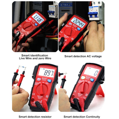 BSIDE ADMS6 High-precision Fully Automatic Small Digital Intelligent Multimeter with HD Digital Display & Shockproof Cover, Support Function Range Switch & Double-sided Pen Holder (Black) - Digital Multimeter by PMC Jewellery | Online Shopping South Africa | PMC Jewellery | Buy Now Pay Later Mobicred