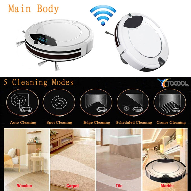 TOCOOL TC-450 Smart Vacuum Cleaner Touch Display Household Sweeping Cleaning Robot with Remote Control(Gold) - free shipping - PMC TechLife - Order now!