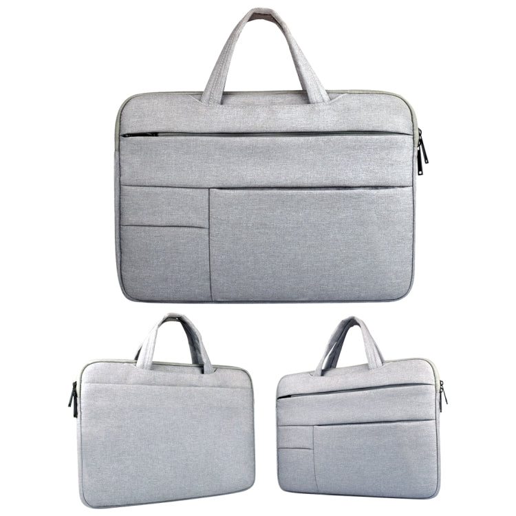 Universal Multiple Pockets Wearable Oxford Cloth Soft Portable Leisurely Handle Laptop Tablet Bag, For 14 inch and Below Macbook, Samsung, Lenovo, Sony, DELL Alienware, CHUWI, ASUS, HP (Grey) - 15 inch by PMC Jewellery | Online Shopping South Africa | PMC Jewellery | Buy Now Pay Later Mobicred