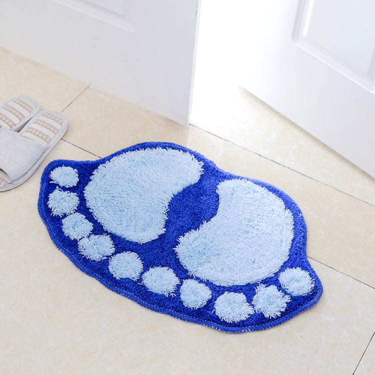 1390 Foot-shaped Non Slip Shaggy Soft Water Absorption Bedroom Bathroom Carpet Mat(Blue) - Mats by PMC Jewellery | Online Shopping South Africa | PMC Jewellery