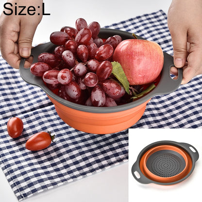 Creative Folding Vegetables Fruits Storage Basket Organizer Drain Basket, L, Size: 29.5*23.5*10cm(Orange) - Gadgets by PMC Jewellery | Online Shopping South Africa | PMC Jewellery | Buy Now Pay Later Mobicred