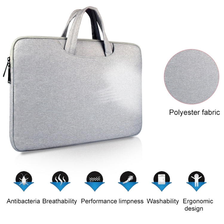 Breathable Wear-resistant Shoulder Handheld Zipper Laptop Bag, For 14 inch and Below Macbook, Samsung, Lenovo, Sony, DELL Alienware, CHUWI, ASUS, HP (Black) - 14.1 inch by PMC Jewellery | Online Shopping South Africa | PMC Jewellery | Buy Now Pay Later Mobicred