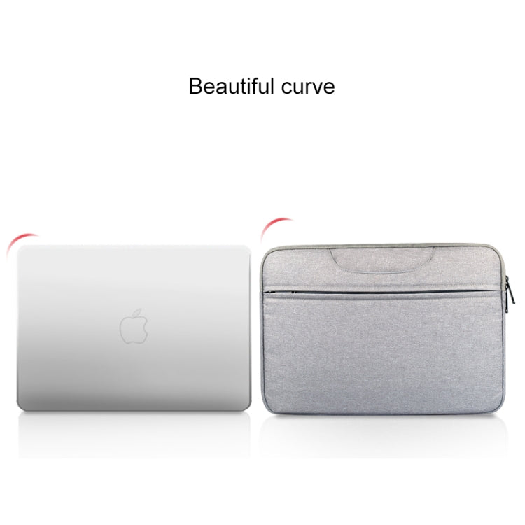 Breathable Wear-resistant Shoulder Handheld Zipper Laptop Bag, For 14 inch and Below Macbook, Samsung, Lenovo, Sony, DELL Alienware, CHUWI, ASUS, HP (Grey) - 14.1 inch by PMC Jewellery | Online Shopping South Africa | PMC Jewellery | Buy Now Pay Later Mobicred