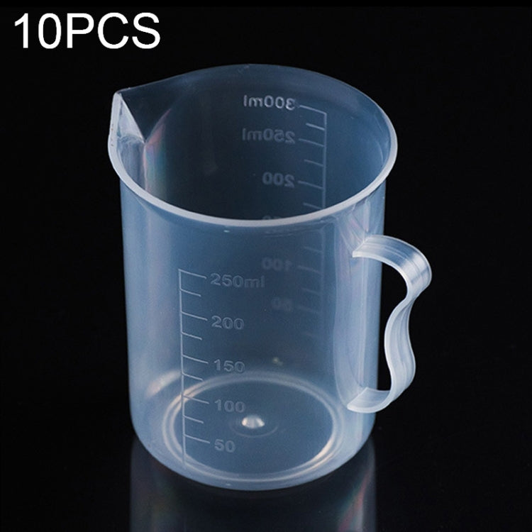 10 PCS 250ml Food Grade PP Plastic Flask Digital Measuring Cup Cylinder Scale Measure Glass Lab Laboratory Tools(Transparent) - Gadgets by PMC Jewellery | Online Shopping South Africa | PMC Jewellery | Buy Now Pay Later Mobicred