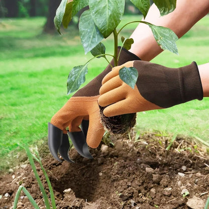 A Pair Latex Gloves with Claws ABS Plastic Gloves for Digging and Planting(Purple) - Garden Hand Tools by PMC Jewellery | Online Shopping South Africa | PMC Jewellery