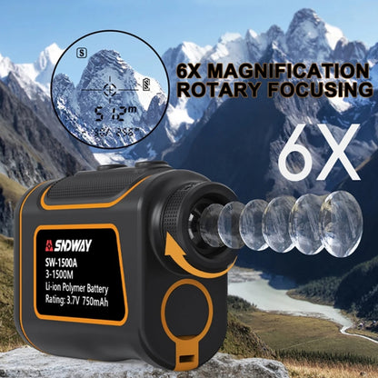 SNDWAY SW600A Handheld Outdoor Waterproof Telescope Range Finder Distance Measurer, 600m - Laser Rangefinder by SNDWAY | Online Shopping South Africa | PMC Jewellery | Buy Now Pay Later Mobicred