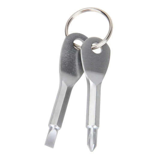 Outdoor Portable 2 in 1 Slotted + Cross Screwdriver Set Tool with Keyring(Silver) - Emergency Tools by PMC Jewellery | Online Shopping South Africa | PMC Jewellery | Buy Now Pay Later Mobicred