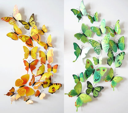 2 Sets Creative 3D Color Butterfly Wall Stickers Living Room Bedroom Decoration Supplies, Magnet Style, Random Color Delivery - Ornaments by PMC Jewellery | Online Shopping South Africa | PMC Jewellery