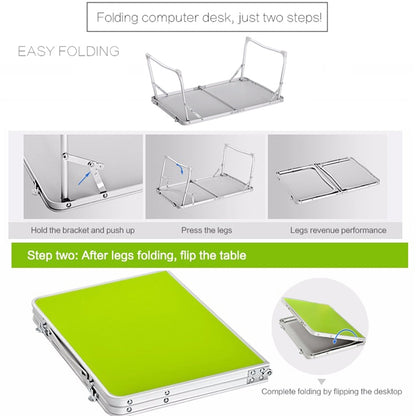 Plastic Mat Adjustable Portable Laptop Table Folding Stand Computer Reading Desk Bed Tray (Green) - Laptop Stand by PMC Jewellery | Online Shopping South Africa | PMC Jewellery | Buy Now Pay Later Mobicred