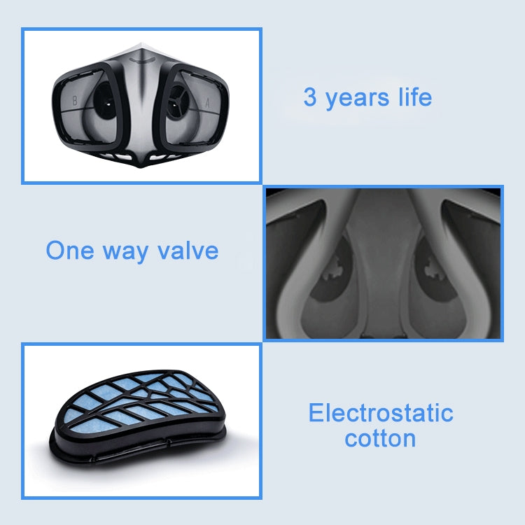 Silicone Protective Reusable PM2.5 KN95 Respirator Mask Replaceable Filter Antivirus Anti-fog Face Mask - Protect Case by PMc TechLife | Online Shopping South Africa | PMc TechLife | Buy Now Pay Later Mobicred