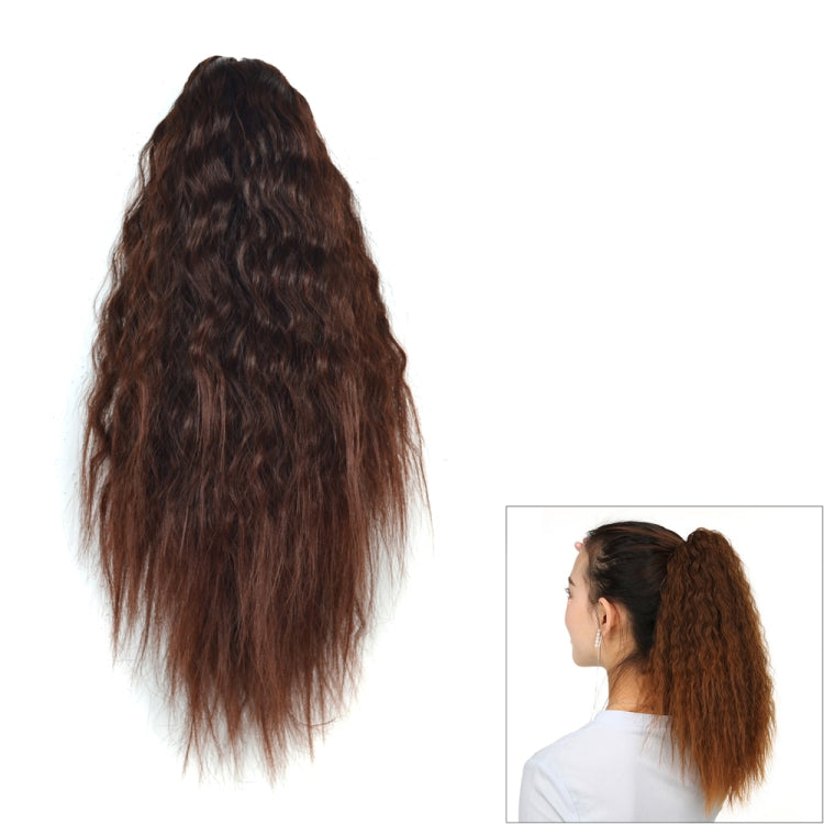 Natural Retro Short Curly Hair Clip-on Corn Blanching Horsetail Wig (Marron) - free shipping - PMC TechLife - Order now!