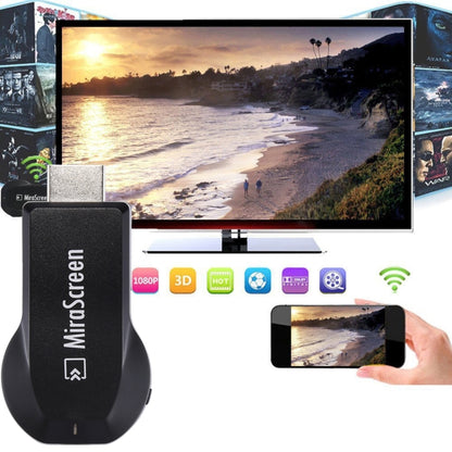 MiraScreen WiFi Display Dongle / Miracast Airplay DLNA Display Receiver Dongle Wireless Mirroring Screen Device with 2 in 1 USB Cable (Black) - Wireless Display Dongle by PMC Jewellery | Online Shopping South Africa | PMC Jewellery | Buy Now Pay Later Mobicred