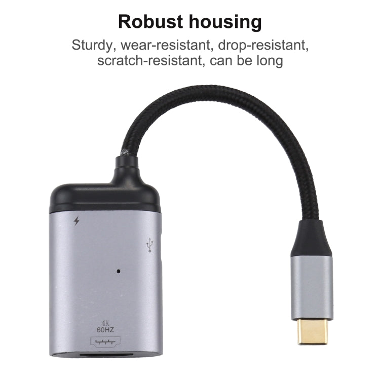 4K 60Hz USB-C / Type-C to HDMI + PD Data Sync Adapter Cable - Cable & Adapters by PMC Jewellery | Online Shopping South Africa | PMC Jewellery | Buy Now Pay Later Mobicred