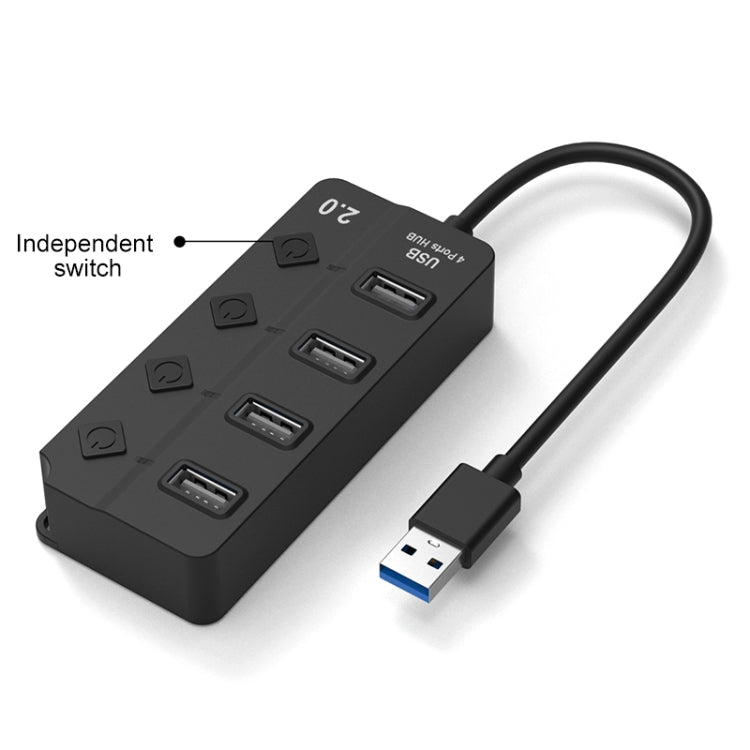 Onten 5301 USB 3.0 Male to 4 USB 2.0 Female Splitter Extender with Independent Switch - USB 2.0 HUB by Onten | Online Shopping South Africa | PMC Jewellery | Buy Now Pay Later Mobicred