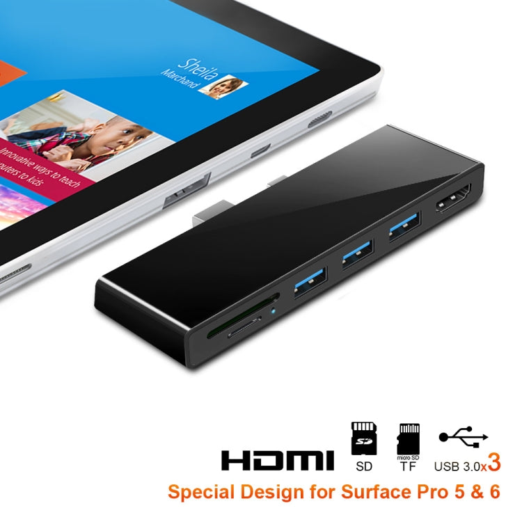 ROCKETEK SK-S5H 3 x USB 3.0 + HDMI + SD / TF Memory Card Reader HUB 4K HDMI Adapter(Black) - USB 3.0 HUB by ROCKETEK | Online Shopping South Africa | PMC Jewellery | Buy Now Pay Later Mobicred